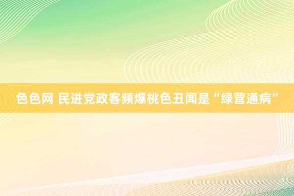 色色网 民进党政客频爆桃色丑闻是“绿营通病”