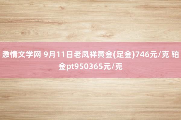 激情文学网 9月11日老凤祥黄金(足金)746元/克 铂金pt950365元/克