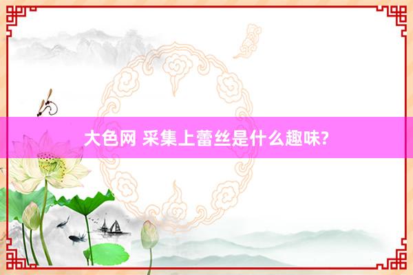 大色网 采集上蕾丝是什么趣味?